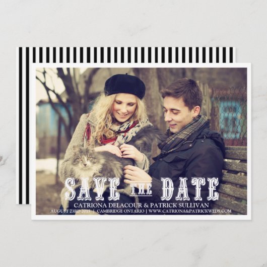 RUSTIEK WESTERN SCRIPT SLA DE DATUMAANKONDIGING OP KAART (Voorkant / Achterkant)