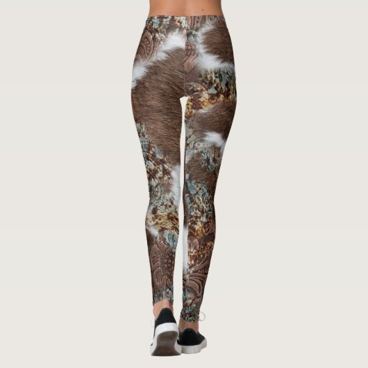 Rustiek Western Stijl Koeienhuid Cowgirl Leggings (Achterkant)