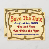 Rustiek Western touw Save the Date Briefkaart (Voorkant / Achterkant)