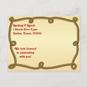 Rustiek Western touw Save the Date Briefkaart (Achterkant)