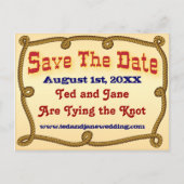 Rustiek Western touw Save the Date Briefkaart (Voorkant)