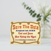 Rustiek Western touw Save the Date Briefkaart (Staand voorkant)