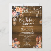 Rustiek Western Verjaardagsfeest Kaart (Voorkant)