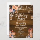 Rustiek Western Verjaardagsfeest Kaart (Voorkant / Achterkant)