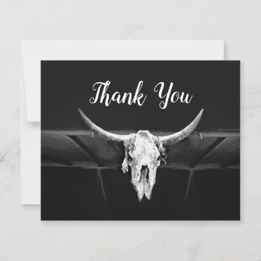 Rustiek Western zwart-wit Bull Skull Budget (Voorkant)