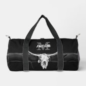 Rustiek Western Zwart-wit Bull Skull Monogram Plunjezak (Voorkant)