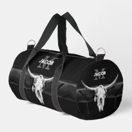 Rustiek Western Zwart-wit Bull Skull Monogram Plunjezak