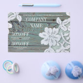 Rustiek westers landelijk wit kant turquoise schuu flyer (Enkel)