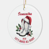 Rustiek White Country Cowboy Boots Ornament (Links)