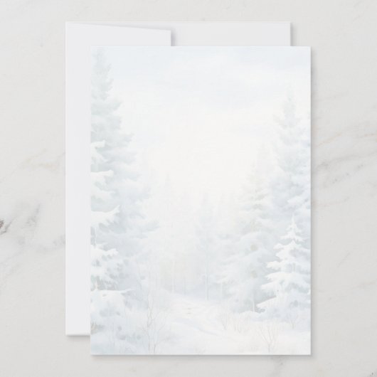 Rustiek White Winter Pine Vrijgezellenfeest Kaart (Achterkant)