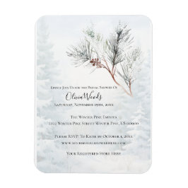 Rustiek White Winter Pine Vrijgezellenfeest Magneet