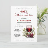 Rustiek wijnglas 60e verjaardag verrassingsfeest kaart (Staand voorkant)