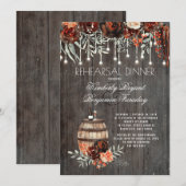 Rustiek wijnhuis bloemenverlichting repetitie dine kaart (Voorkant / Achterkant)