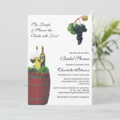 Rustiek wijnthema Vrijgezellenfeest Kaart (Staand voorkant)