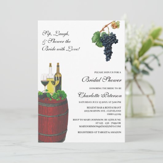 Rustiek wijnthema Vrijgezellenfeest Kaart (Staand voorkant)