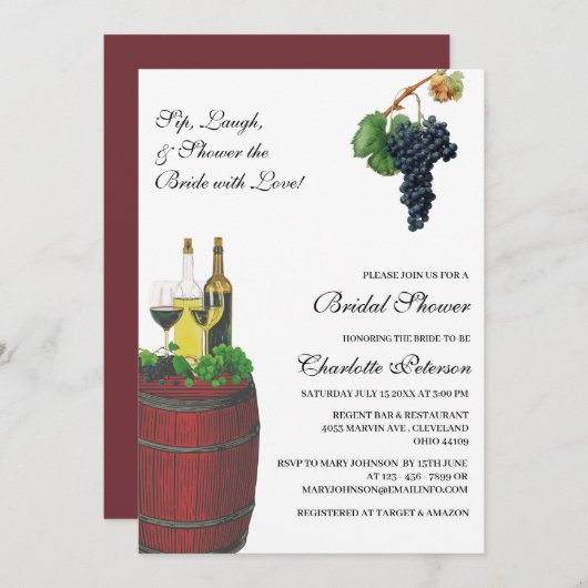 Rustiek wijnthema Vrijgezellenfeest Kaart (Voorkant / Achterkant)