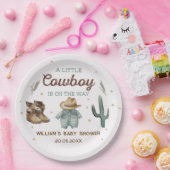 Rustiek Wild West Cowboy Baby shower Papieren Bordje (Feest)