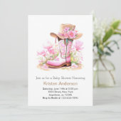 Rustiek Wild West Cowgirl Baby shower Kaart (Staand voorkant)