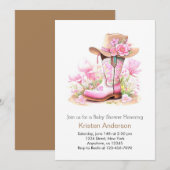 Rustiek Wild West Cowgirl Baby shower Kaart (Voorkant / Achterkant)