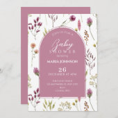 Rustiek wilde bloem baby shower kaart (Voorkant / Achterkant)