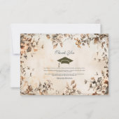 Rustiek  Wildflower Bloom Afstuderen Bedankkaart (Voorkant)