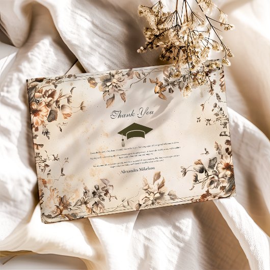 Rustiek  Wildflower Bloom Afstuderen Bedankkaart