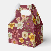 Rustiek wildflower bordeaux baby shower bedankdoosjes (Achterkant)