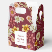 Rustiek wildflower bordeaux baby shower bedankdoosjes (Geopend)