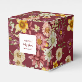 Rustiek wildflower bordeaux baby shower bedankdoosjes