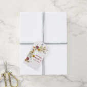 Rustiek wildflower bordeaux baby shower cadeaulabel (Met Touw)