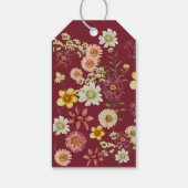 Rustiek wildflower bordeaux baby shower cadeaulabel (Achterkant)