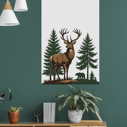 Rustiek Wildflower Botanisch Poster (Woonkamer 1)