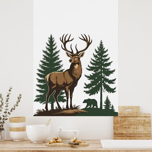 Rustiek Wildflower Botanisch Poster (Keuken)