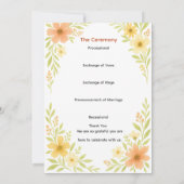 Rustiek Wildflower bruiloft programma (Achterkant)