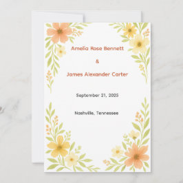 Rustiek Wildflower bruiloft programma