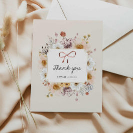 Rustiek Wildflower Meisje Baby shower Bedankkaart