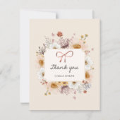 Rustiek Wildflower Meisje Baby shower Bedankkaart (Voorkant)