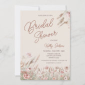 Rustiek Wildflower Pampas Grass Vrijgezellenfeest Kaart (Voorkant)