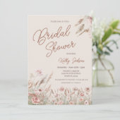 Rustiek Wildflower Pampas Grass Vrijgezellenfeest Kaart (Staand voorkant)