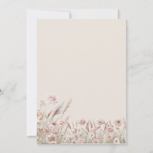 Rustiek Wildflower Pampas Grass Vrijgezellenfeest Kaart (Achterkant)