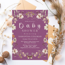Rustiek Wildflower Thema Berry Paarse Baby shower