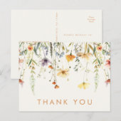 Rustiek Wildflower Vrijgezellenfeest Dank u Briefkaart (Voorkant / Achterkant)