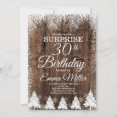 Rustiek Winter 30e Verjaardagsfeest Kaart (Voorkant)