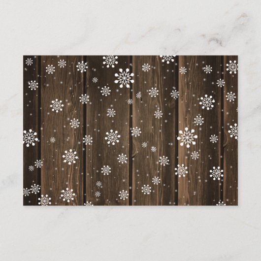 Rustiek Winter Baby shower Breng een boek Informatiekaartje (Achterkant)