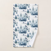 Rustiek Winter Blauw Berg Patroon Bad Handdoek (Handdoek)