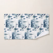 Rustiek Winter Blauw Berg Patroon Bad Handdoek (Handdoek)