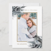 Rustiek Winter Blauw Blauw Bladblad Vrolijk Kerstm Feestdagenkaart (Voorkant)