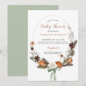 Rustiek Winter Citrus Pine Baby shower Kaart (Voorkant / Achterkant)