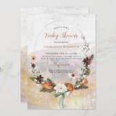 Rustiek Winter Citrus Pine Baby shower Kaart (Voorkant / Achterkant)