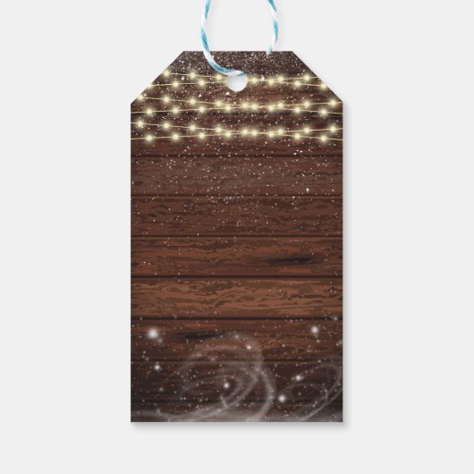 Rustiek Winter Gingerbread House Baby shower Cadeaulabel (Achterkant)